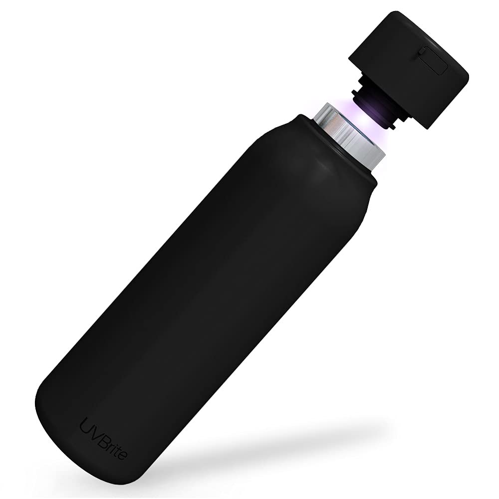 SL Travel Gear WB - Go Self-Cleaning UV Water Bottle - 18.6 oz Insulated Stainless-Steel Rechargeable Reusable Bottle Push Button Sterilization Travel Friendly BPA Free Leakproof Safety Lock and Touch Sensor