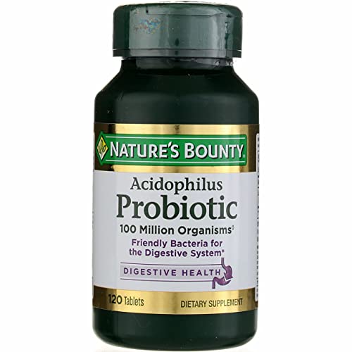 SL Travel Supplements - Nature's Bounty Acidophilus Probiotic, Daily Probiotic Supplement, Supports Digestive Health, 1 Pack, 120 Tablets