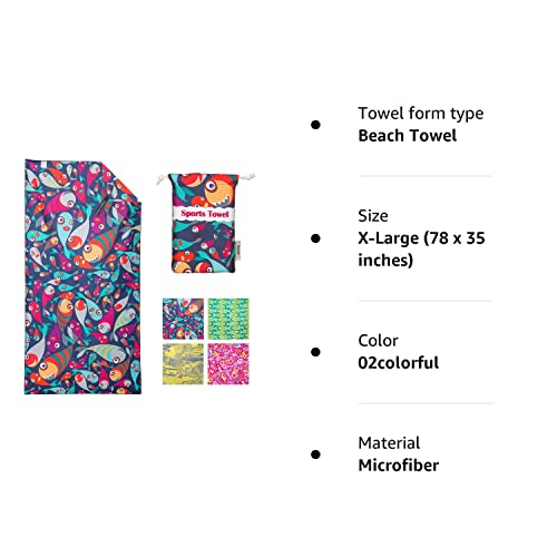 SL Travel Gear - 4Monster Microfiber Beach Towel Quick Dry,Super Absorbent Lightweight Travel Towel for Swimmers, Sand Free Camping Towel, Beach Towels for Pool, Swim, Water Sports,Yoga,Gym,Backpacking