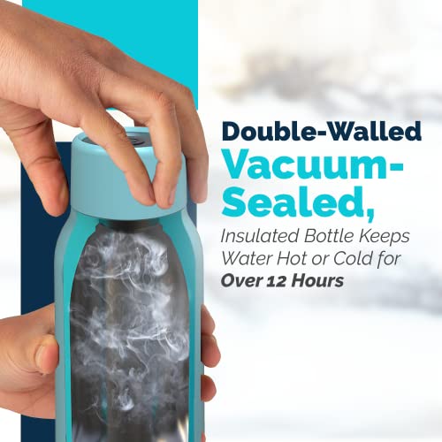 SL Travel Gear WB - Go Self-Cleaning UV Water Bottle - 18.6 oz Insulated Stainless-Steel Rechargeable Reusable Bottle Push Button Sterilization Travel Friendly BPA Free Leakproof Safety Lock and Touch Sensor