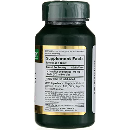 SL Travel Supplements - Nature's Bounty Acidophilus Probiotic, Daily Probiotic Supplement, Supports Digestive Health, 1 Pack, 120 Tablets