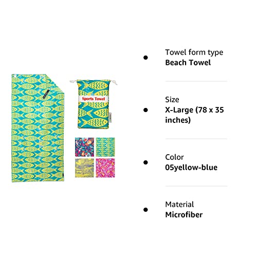 SL Travel Gear - 4Monster Microfiber Beach Towel Quick Dry,Super Absorbent Lightweight Travel Towel for Swimmers, Sand Free Camping Towel, Beach Towels for Pool, Swim, Water Sports,Yoga,Gym,Backpacking