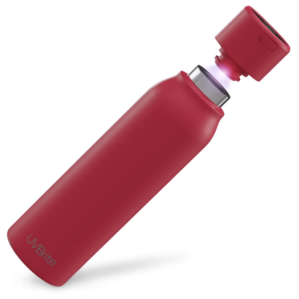 SL Travel Gear WB - Go Self-Cleaning UV Water Bottle - 18.6 oz Insulated Stainless-Steel Rechargeable Reusable Bottle Push Button Sterilization Travel Friendly BPA Free Leakproof Safety Lock and Touch Sensor