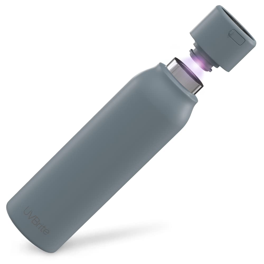 SL Travel Gear WB - Go Self-Cleaning UV Water Bottle - 18.6 oz Insulated Stainless-Steel Rechargeable Reusable Bottle Push Button Sterilization Travel Friendly BPA Free Leakproof Safety Lock and Touch Sensor