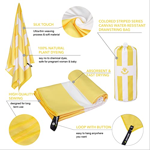 SL Travel Gear - 4Monster Microfiber Beach Towel Quick Dry,Super Absorbent Lightweight Travel Towel for Swimmers, Sand Free Camping Towel, Beach Towels for Pool, Swim, Water Sports,Yoga,Gym,Backpacking