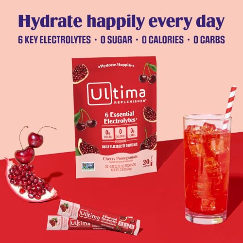 SL Travel Supplements - Ultima Replenisher Daily Electrolyte Drink Mix – Original Variety, 20 Packets – Hydration Packets with 6 Electrolytes & Minerals – Keto Friendly, Vegan, Non- GMO & Sugar-Free Electrolyte Powder