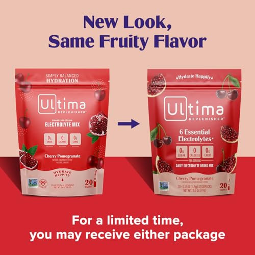 SL Travel Supplements - Ultima Replenisher Daily Electrolyte Drink Mix – Original Variety, 20 Packets – Hydration Packets with 6 Electrolytes & Minerals – Keto Friendly, Vegan, Non- GMO & Sugar-Free Electrolyte Powder