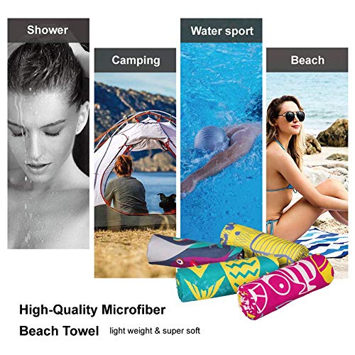 SL Travel Gear - 4Monster Microfiber Beach Towel Quick Dry,Super Absorbent Lightweight Travel Towel for Swimmers, Sand Free Camping Towel, Beach Towels for Pool, Swim, Water Sports,Yoga,Gym,Backpacking
