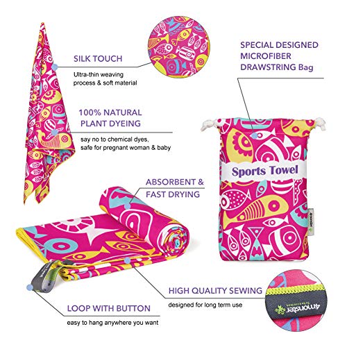 SL Travel Gear - 4Monster Microfiber Beach Towel Quick Dry,Super Absorbent Lightweight Travel Towel for Swimmers, Sand Free Camping Towel, Beach Towels for Pool, Swim, Water Sports,Yoga,Gym,Backpacking
