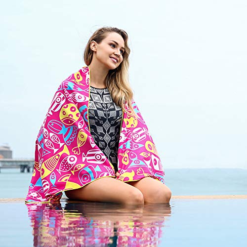 SL Travel Gear - 4Monster Microfiber Beach Towel Quick Dry,Super Absorbent Lightweight Travel Towel for Swimmers, Sand Free Camping Towel, Beach Towels for Pool, Swim, Water Sports,Yoga,Gym,Backpacking