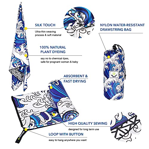 SL Travel Gear - 4Monster Microfiber Beach Towel Quick Dry,Super Absorbent Lightweight Travel Towel for Swimmers, Sand Free Camping Towel, Beach Towels for Pool, Swim, Water Sports,Yoga,Gym,Backpacking