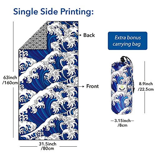 SL Travel Gear - 4Monster Microfiber Beach Towel Quick Dry,Super Absorbent Lightweight Travel Towel for Swimmers, Sand Free Camping Towel, Beach Towels for Pool, Swim, Water Sports,Yoga,Gym,Backpacking