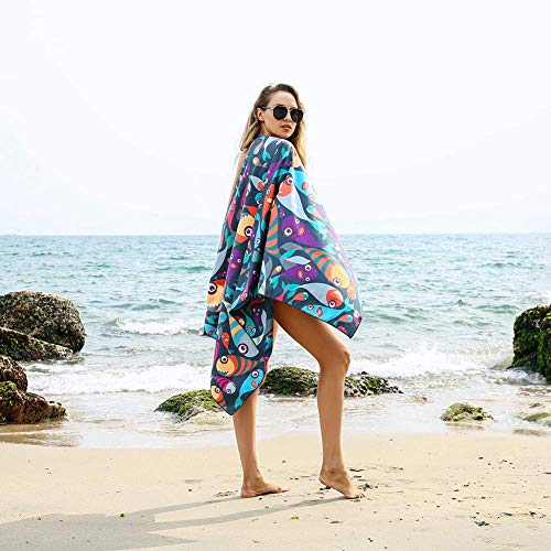SL Travel Gear - 4Monster Microfiber Beach Towel Quick Dry,Super Absorbent Lightweight Travel Towel for Swimmers, Sand Free Camping Towel, Beach Towels for Pool, Swim, Water Sports,Yoga,Gym,Backpacking