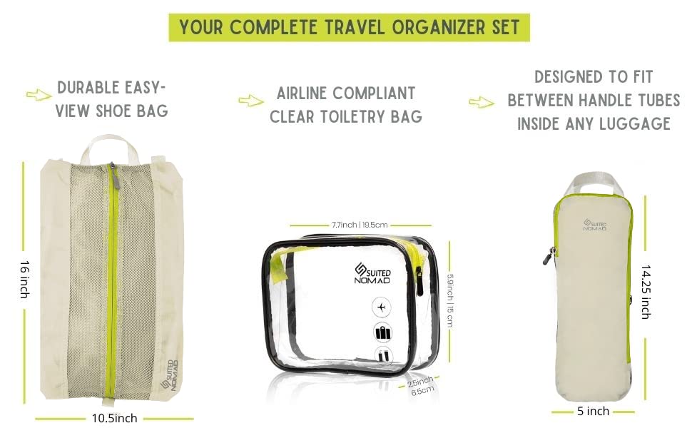 Ultralight Compression Packing Cubes, Suitcase and Backpack Travel Organizer Bags