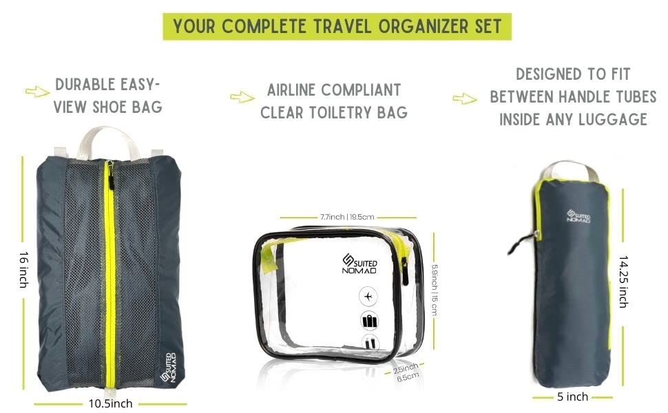 Ultralight Compression Packing Cubes, Suitcase and Backpack Travel Organizer Bags