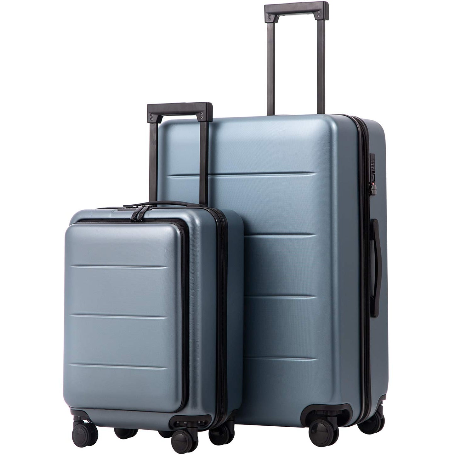 Luggage Suitcase Piece Carry On ABS+PC Spinner Trolley with pocket Compartment(White, 20in(carry on))