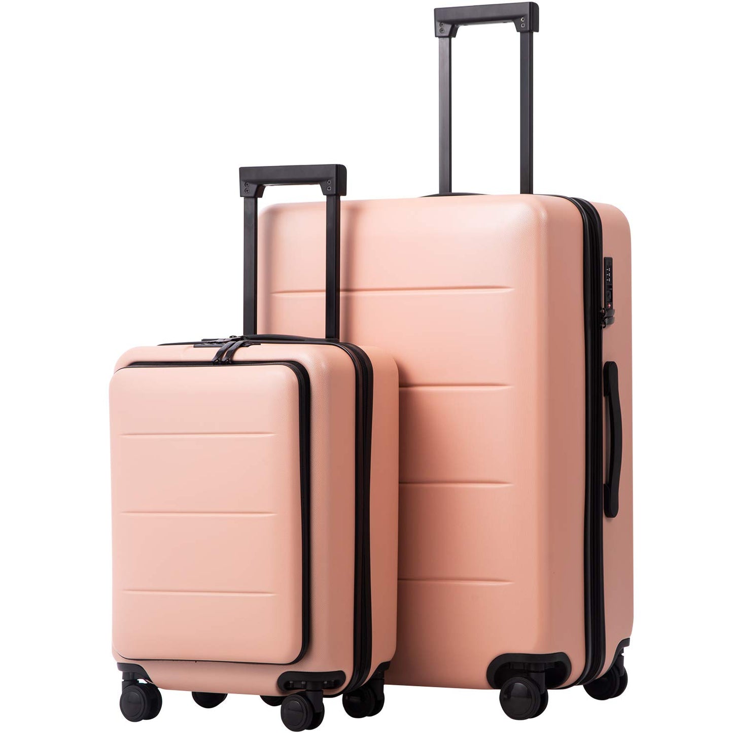 Luggage Suitcase Piece Carry On ABS+PC Spinner Trolley with pocket Compartment(White, 20in(carry on))