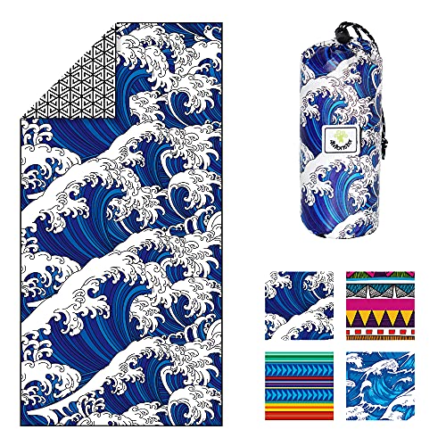 SL Travel Gear - 4Monster Microfiber Beach Towel Quick Dry,Super Absorbent Lightweight Travel Towel for Swimmers, Sand Free Camping Towel, Beach Towels for Pool, Swim, Water Sports,Yoga,Gym,Backpacking