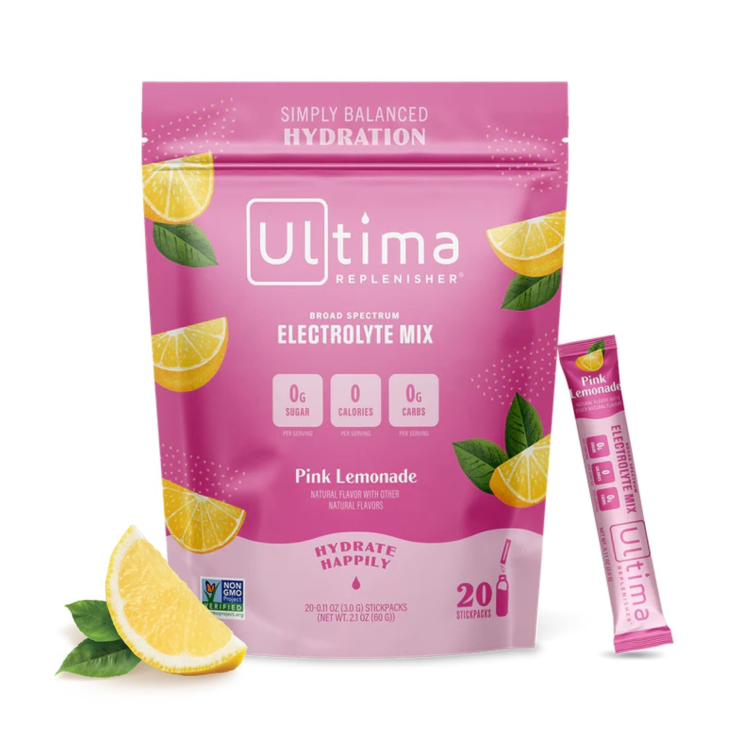 SL Travel Supplements - Ultima Replenisher Daily Electrolyte Drink Mix – Original Variety, 20 Packets – Hydration Packets with 6 Electrolytes & Minerals – Keto Friendly, Vegan, Non- GMO & Sugar-Free Electrolyte Powder