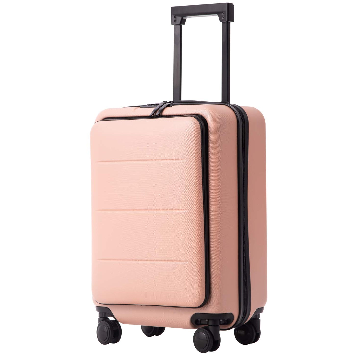 Luggage Suitcase Piece Carry On ABS+PC Spinner Trolley with pocket Compartment(White, 20in(carry on))