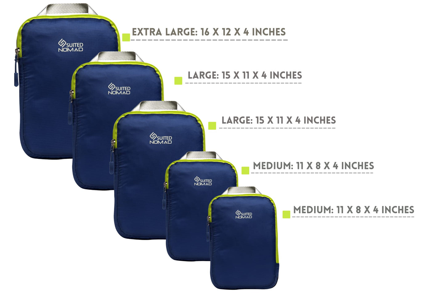 Ultralight Compression Packing Cubes, Suitcase and Backpack Travel Organizer Bags