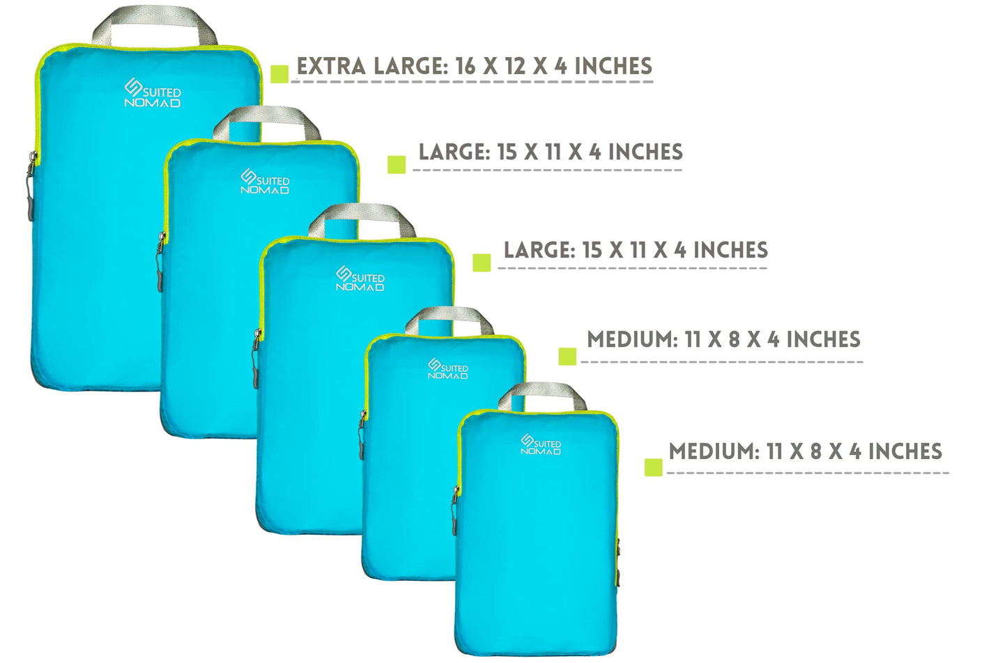 Ultralight Compression Packing Cubes, Suitcase and Backpack Travel Organizer Bags