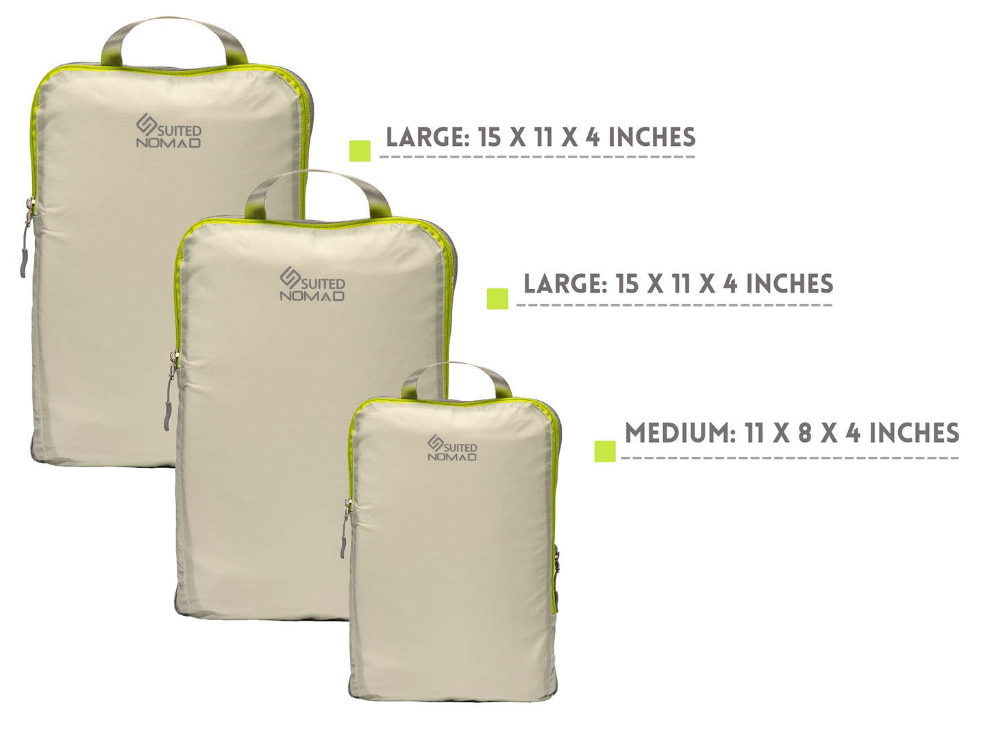 Ultralight Compression Packing Cubes, Suitcase and Backpack Travel Organizer Bags