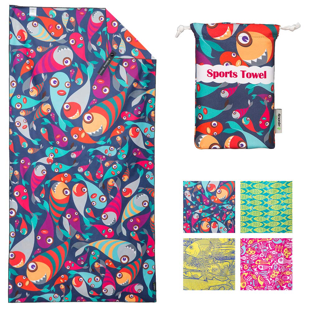 SL Travel Gear - 4Monster Microfiber Beach Towel Quick Dry,Super Absorbent Lightweight Travel Towel for Swimmers, Sand Free Camping Towel, Beach Towels for Pool, Swim, Water Sports,Yoga,Gym,Backpacking