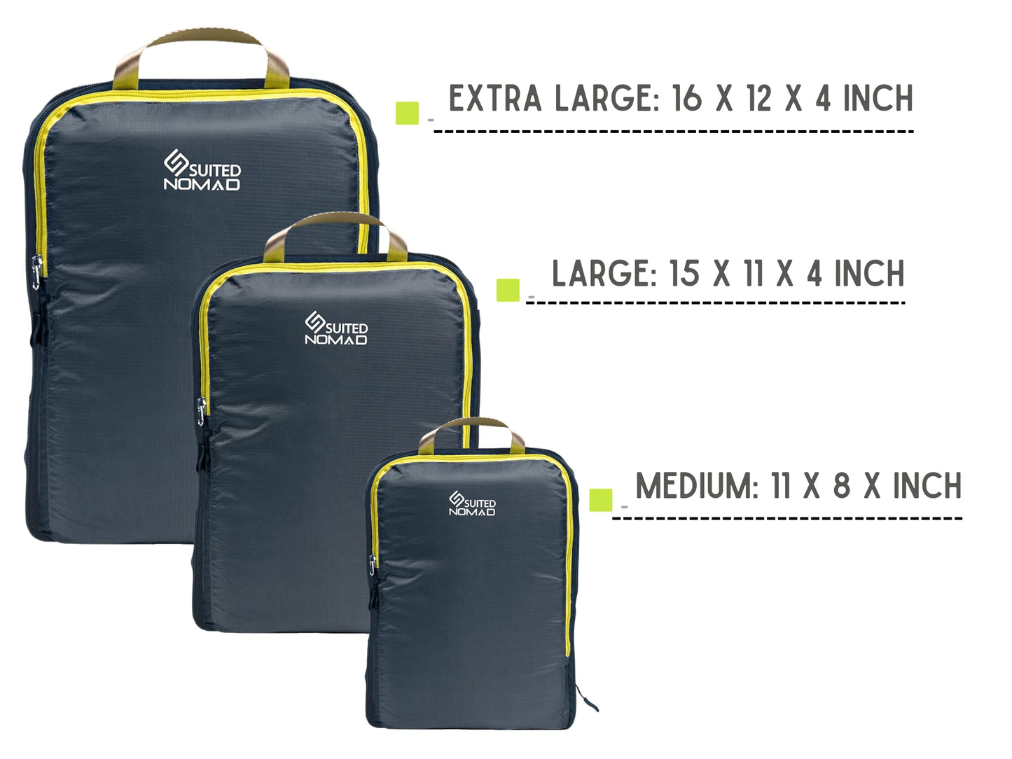Ultralight Compression Packing Cubes, Suitcase and Backpack Travel Organizer Bags