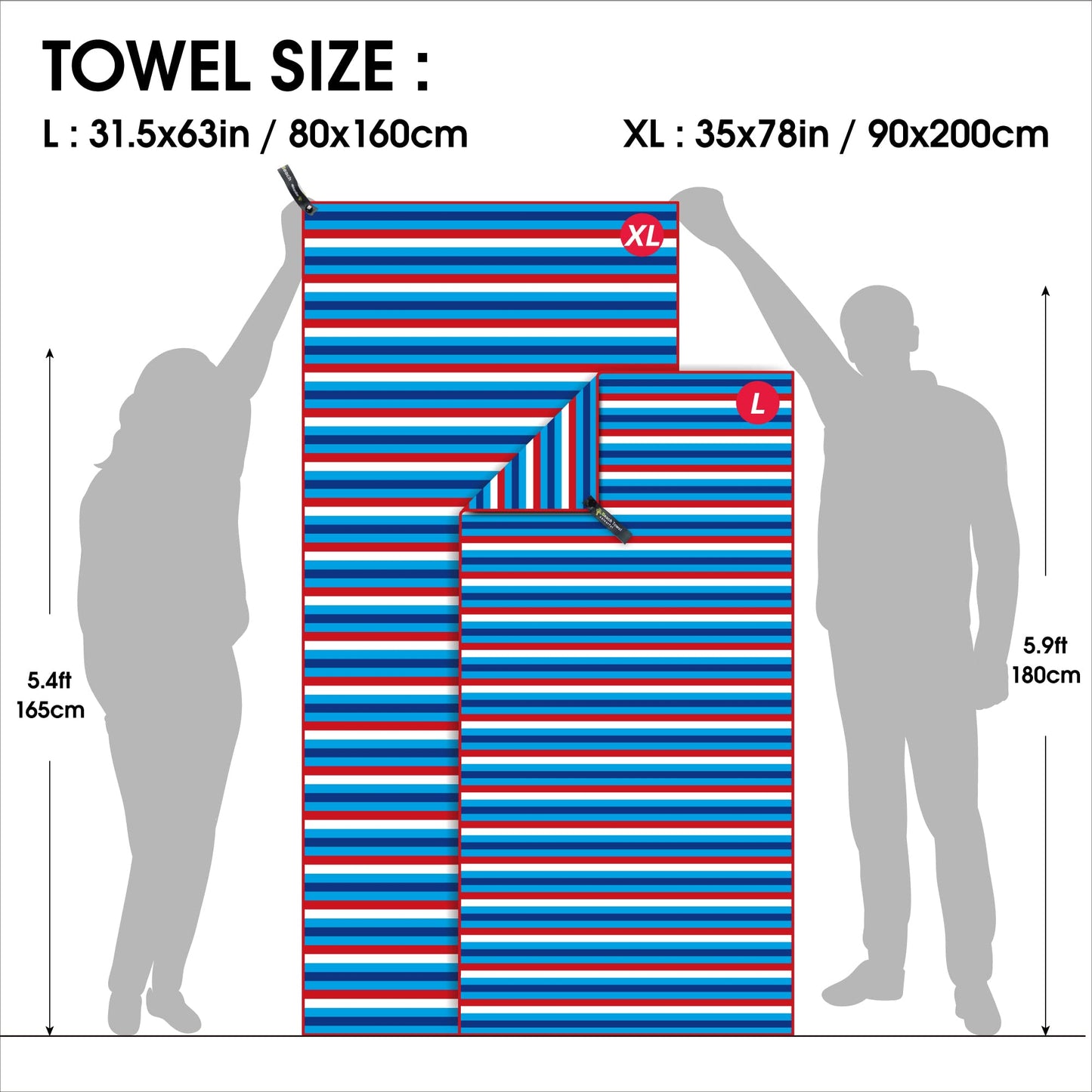SL Travel Gear - 4Monster Microfiber Beach Towel Quick Dry,Super Absorbent Lightweight Travel Towel for Swimmers, Sand Free Camping Towel, Beach Towels for Pool, Swim, Water Sports,Yoga,Gym,Backpacking