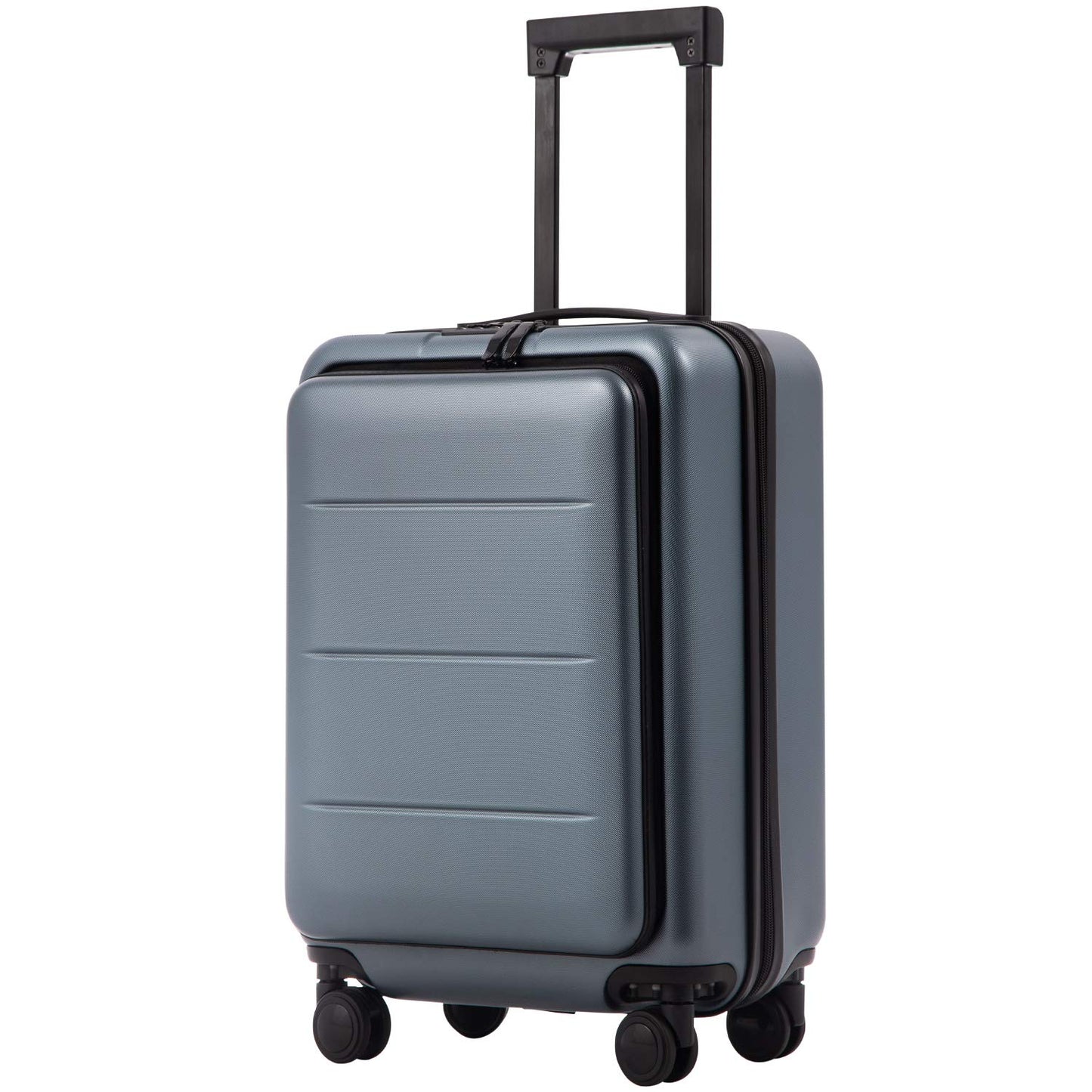 Luggage Suitcase Piece Carry On ABS+PC Spinner Trolley with pocket Compartment(White, 20in(carry on))