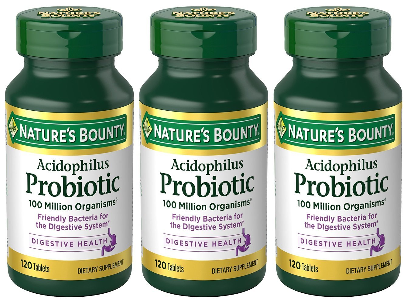 SL Travel Supplements - Nature's Bounty Acidophilus Probiotic, Daily Probiotic Supplement, Supports Digestive Health, 1 Pack, 120 Tablets