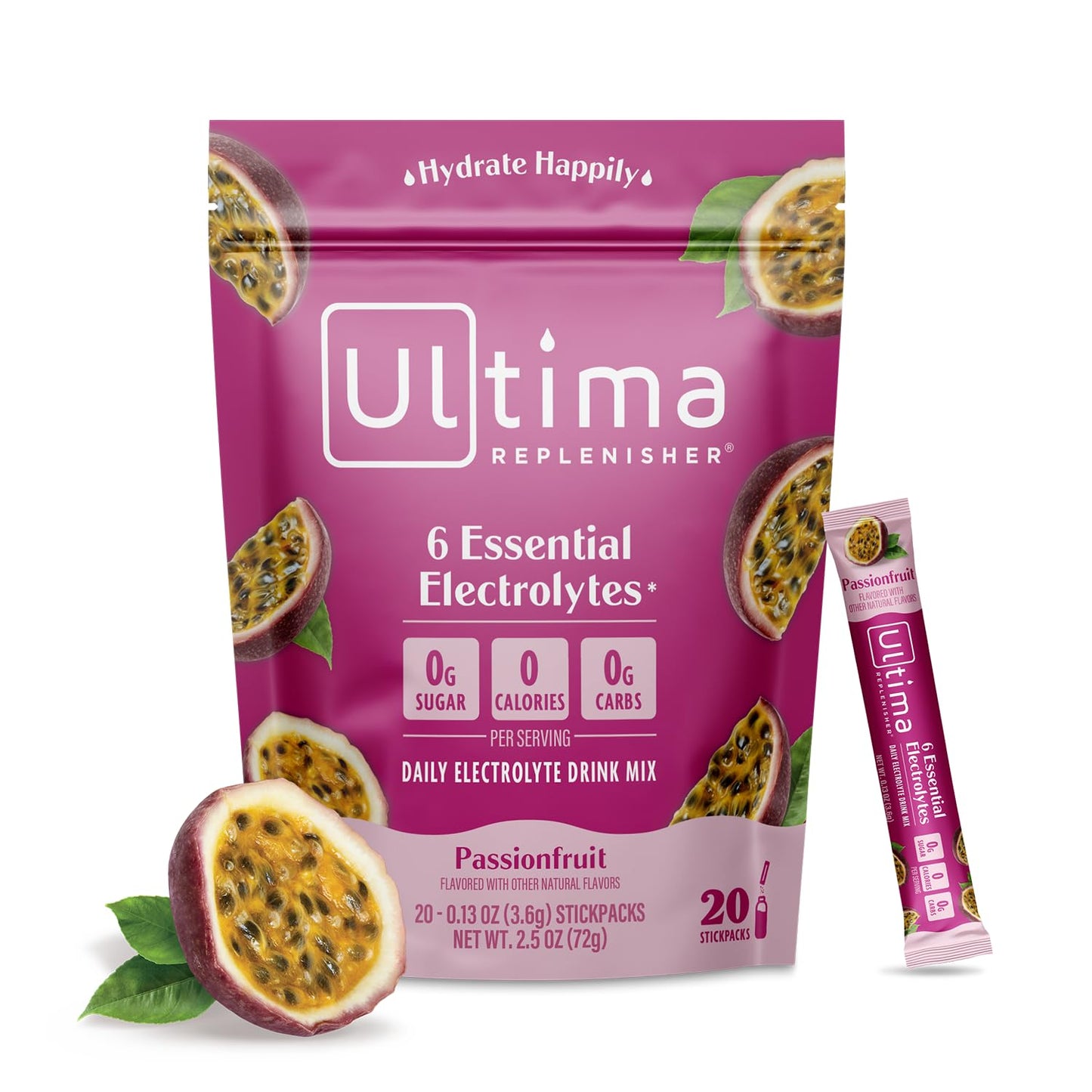 SL Travel Supplements - Ultima Replenisher Daily Electrolyte Drink Mix – Original Variety, 20 Packets – Hydration Packets with 6 Electrolytes & Minerals – Keto Friendly, Vegan, Non- GMO & Sugar-Free Electrolyte Powder