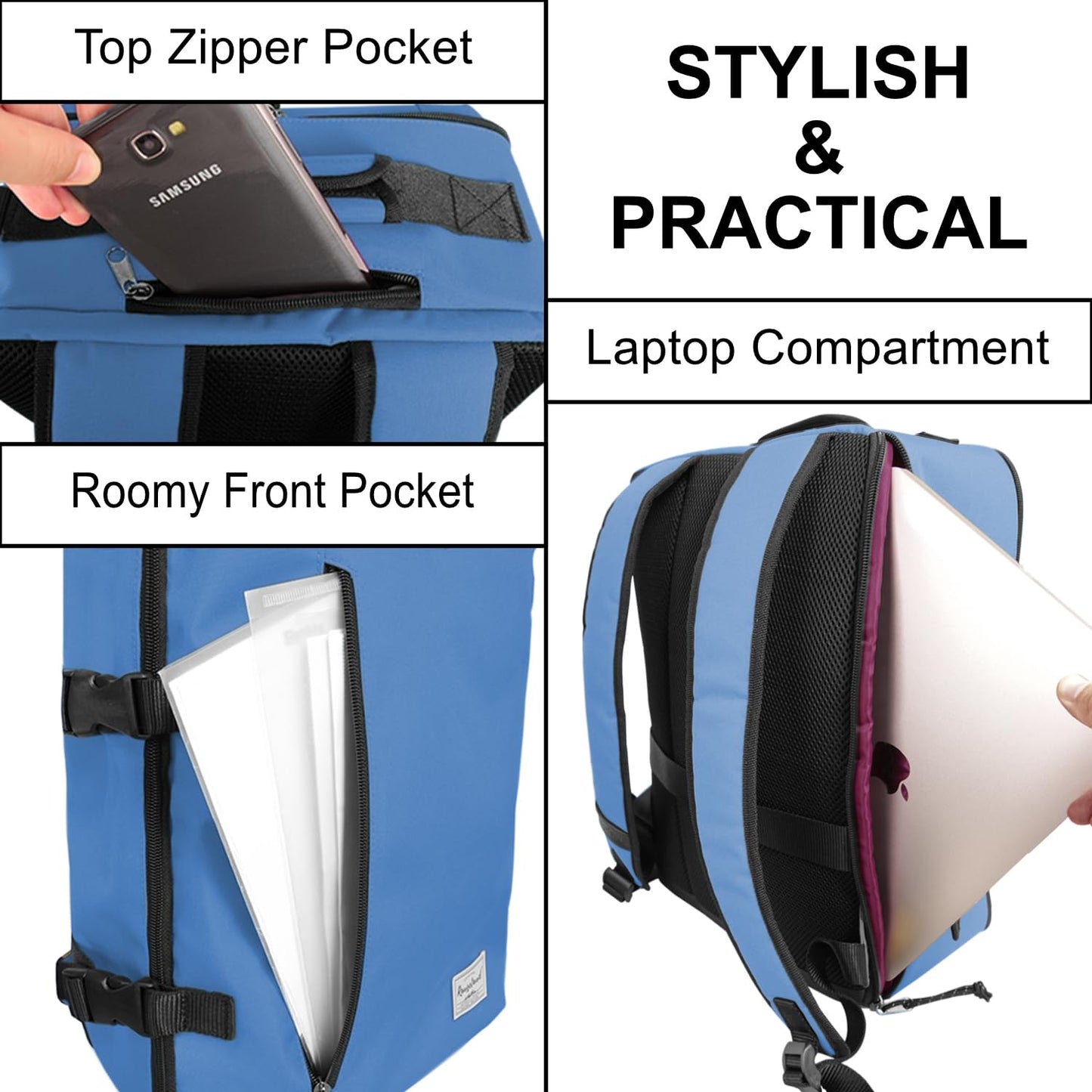 Business Trip Backpack 21L Flight Approved Carry on Daypack 15-inch Laptop Notebook, Travel Commute Gym Sport