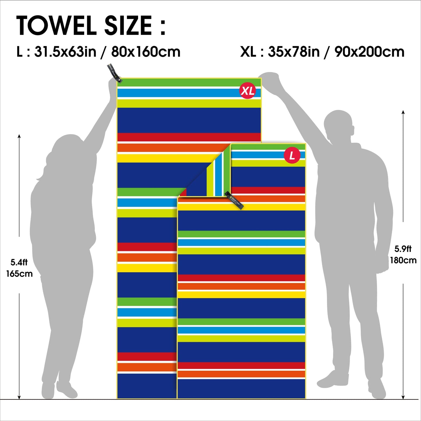 SL Travel Gear - 4Monster Microfiber Beach Towel Quick Dry,Super Absorbent Lightweight Travel Towel for Swimmers, Sand Free Camping Towel, Beach Towels for Pool, Swim, Water Sports,Yoga,Gym,Backpacking