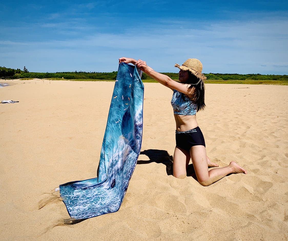 SL Travel Gear - 4Monster Microfiber Beach Towel Quick Dry,Super Absorbent Lightweight Travel Towel for Swimmers, Sand Free Camping Towel, Beach Towels for Pool, Swim, Water Sports,Yoga,Gym,Backpacking