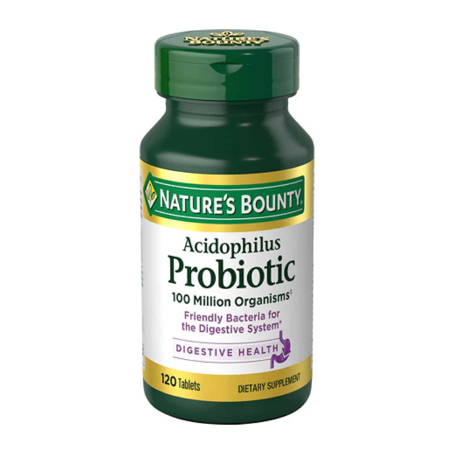 SL Travel Supplements - Nature's Bounty Acidophilus Probiotic, Daily Probiotic Supplement, Supports Digestive Health, 1 Pack, 120 Tablets