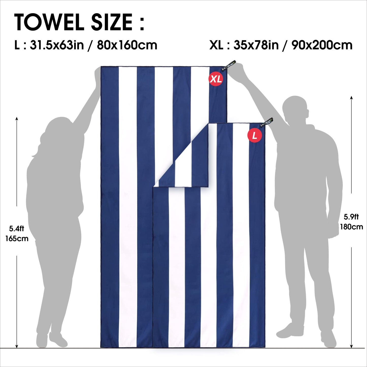 SL Travel Gear - 4Monster Microfiber Beach Towel Quick Dry,Super Absorbent Lightweight Travel Towel for Swimmers, Sand Free Camping Towel, Beach Towels for Pool, Swim, Water Sports,Yoga,Gym,Backpacking