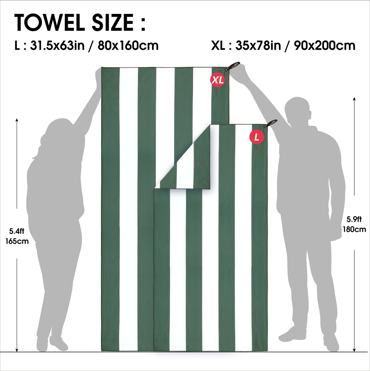 SL Travel Gear - 4Monster Microfiber Beach Towel Quick Dry,Super Absorbent Lightweight Travel Towel for Swimmers, Sand Free Camping Towel, Beach Towels for Pool, Swim, Water Sports,Yoga,Gym,Backpacking