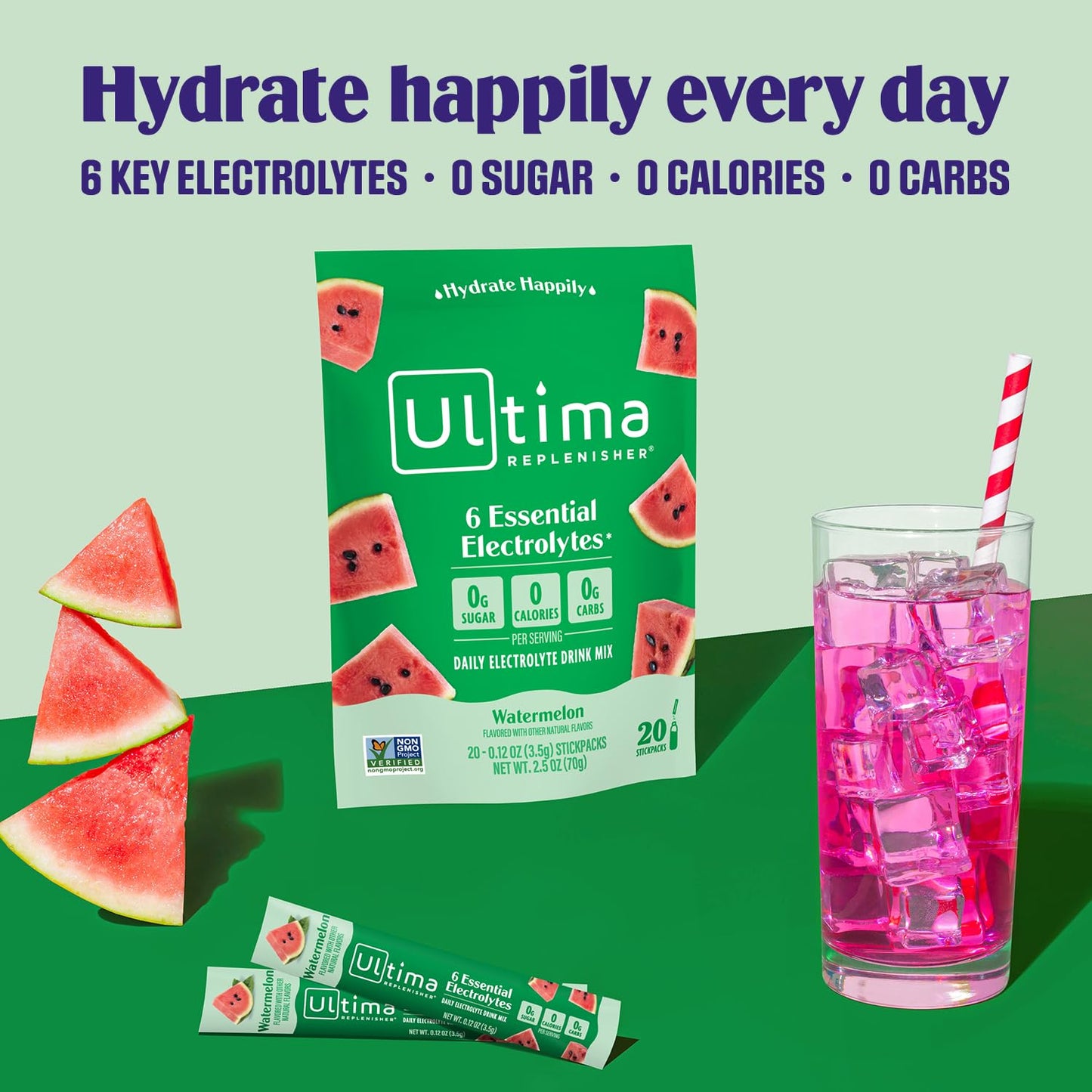 SL Travel Supplements - Ultima Replenisher Daily Electrolyte Drink Mix – Original Variety, 20 Packets – Hydration Packets with 6 Electrolytes & Minerals – Keto Friendly, Vegan, Non- GMO & Sugar-Free Electrolyte Powder