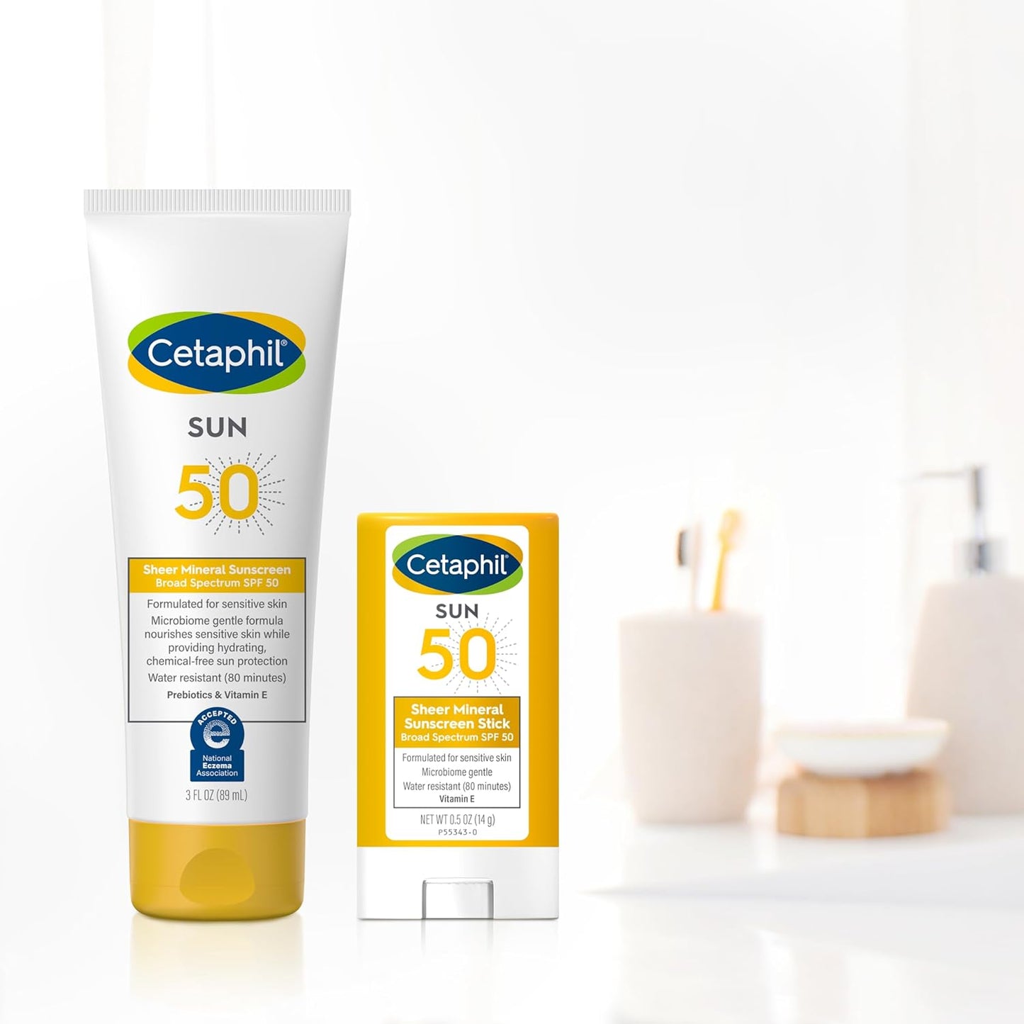 SL Travel Supplements - Cetaphil Sheer Mineral Sunscreen Stick for Face & Body, 0.5oz, 100% Mineral Sunscreen: Zinc Oxide & Titanium Dioxide, Broad Spectrum SPF 50, For Sensitive Skin