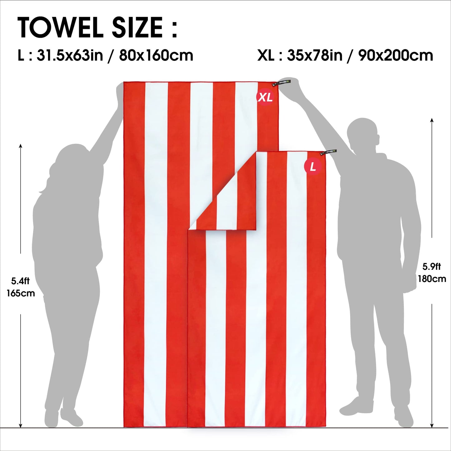 SL Travel Gear - 4Monster Microfiber Beach Towel Quick Dry,Super Absorbent Lightweight Travel Towel for Swimmers, Sand Free Camping Towel, Beach Towels for Pool, Swim, Water Sports,Yoga,Gym,Backpacking