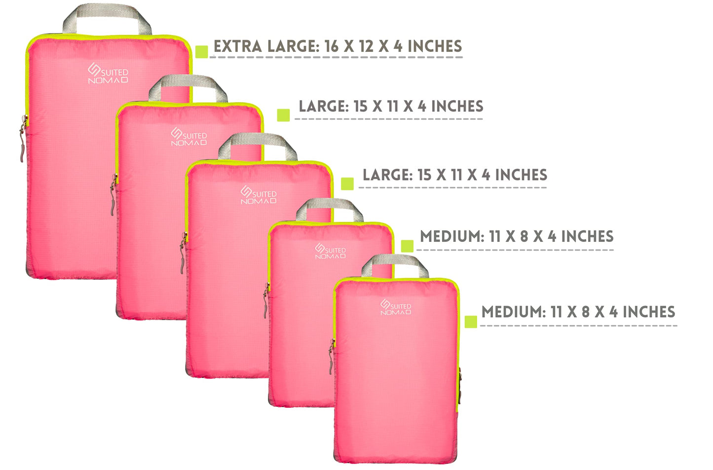 Ultralight Compression Packing Cubes, Suitcase and Backpack Travel Organizer Bags