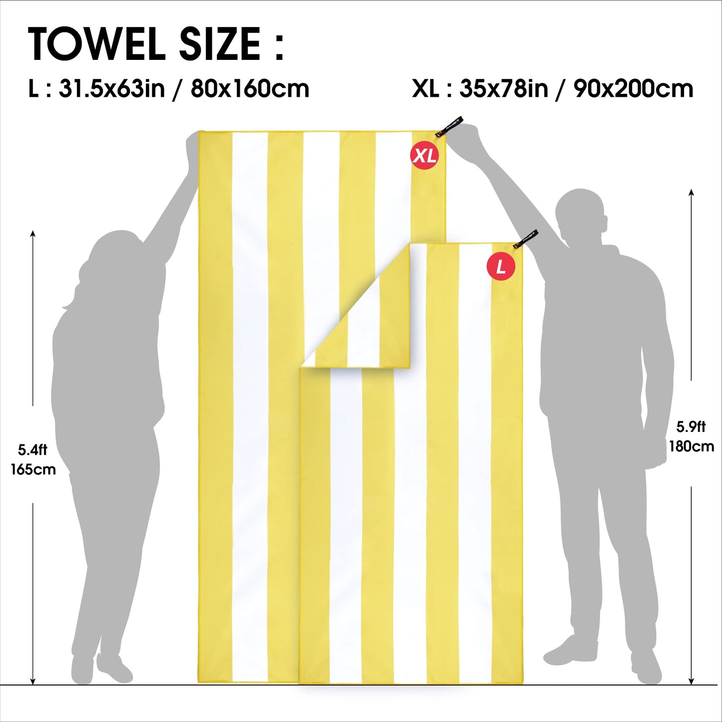SL Travel Gear - 4Monster Microfiber Beach Towel Quick Dry,Super Absorbent Lightweight Travel Towel for Swimmers, Sand Free Camping Towel, Beach Towels for Pool, Swim, Water Sports,Yoga,Gym,Backpacking