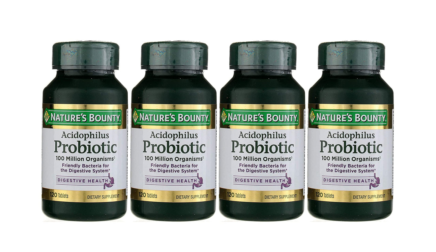 SL Travel Supplements - Nature's Bounty Acidophilus Probiotic, Daily Probiotic Supplement, Supports Digestive Health, 1 Pack, 120 Tablets