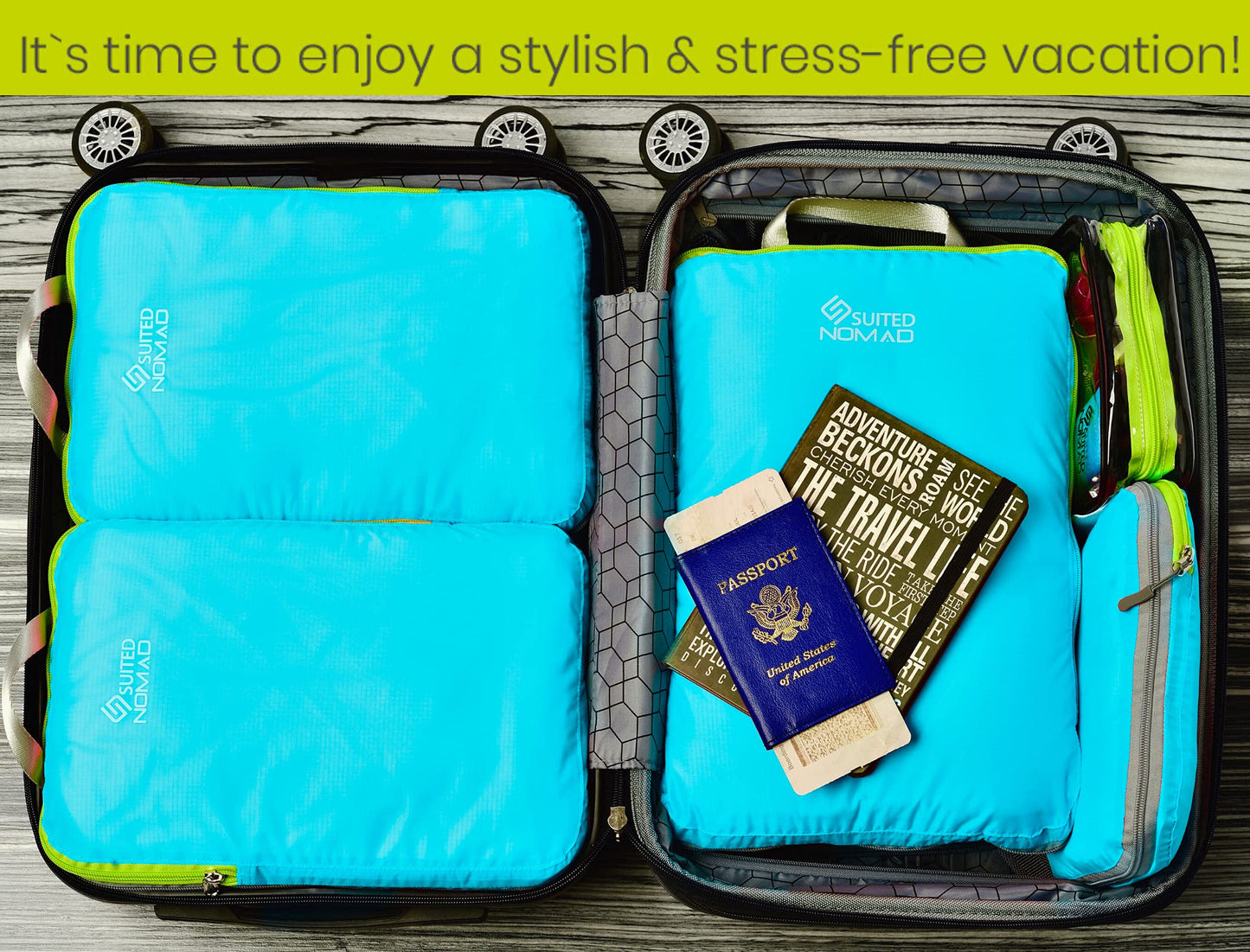 Ultralight Compression Packing Cubes, Suitcase and Backpack Travel Organizer Bags