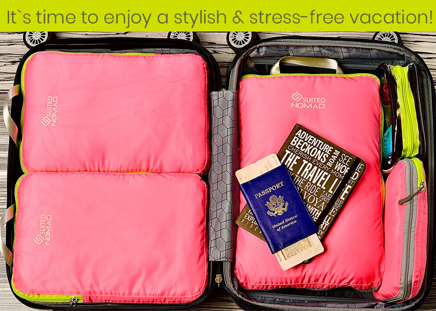 Ultralight Compression Packing Cubes, Suitcase and Backpack Travel Organizer Bags