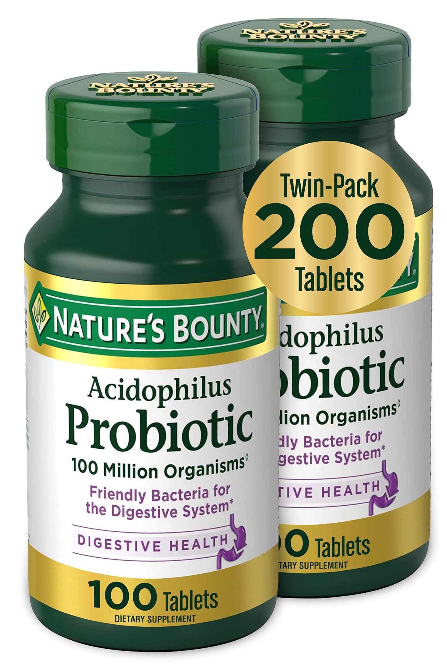 SL Travel Supplements - Nature's Bounty Acidophilus Probiotic, Daily Probiotic Supplement, Supports Digestive Health, 1 Pack, 120 Tablets