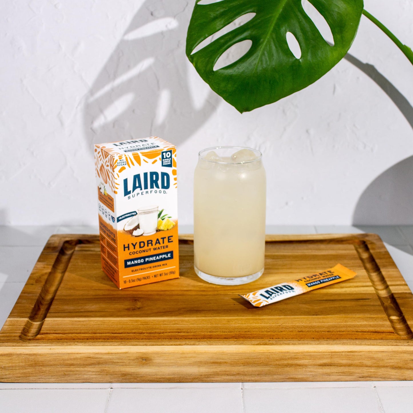 SL Travel Supplements - Laird Superfood HYDRATE Coconut Water Powder Drink Supplement with Coconut Water and Auqamin, All Natural, No Added Sugars, Gluten-Free, Non-GMO, Vegan, 8 oz. Bag, Pack of 1