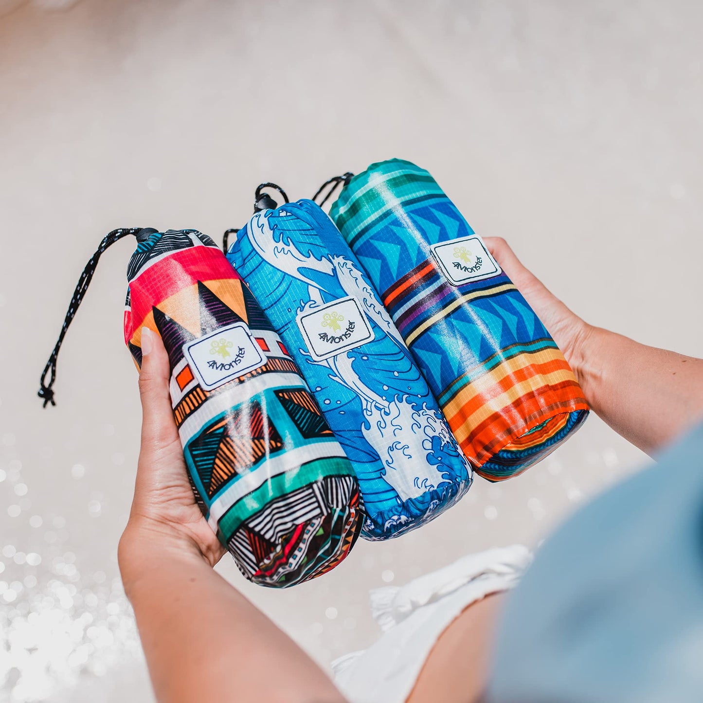 SL Travel Gear - 4Monster Microfiber Beach Towel Quick Dry,Super Absorbent Lightweight Travel Towel for Swimmers, Sand Free Camping Towel, Beach Towels for Pool, Swim, Water Sports,Yoga,Gym,Backpacking